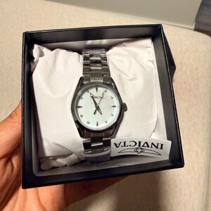 Invicta Silver Stainless Steel Watch with White Dial